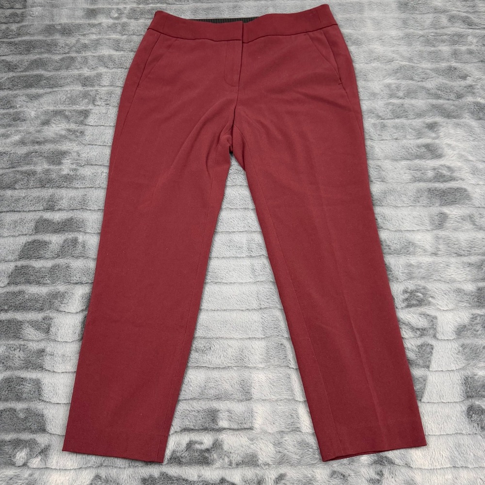 Ann Taylor LOFT Petites Marisa Fit Dress Pant Burgundy Wine Size 4P Straight Leg